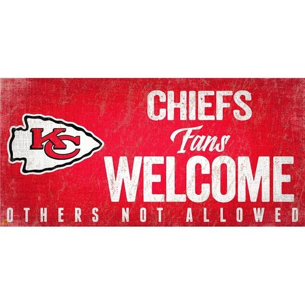 Fan Creations Kansas City Chiefs Wood Sign Fans Welcome 12x6 7846015266 - main